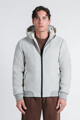 GIUBBOTTO TRAPUNTATO IN PANNO GRIGIO CHIARO